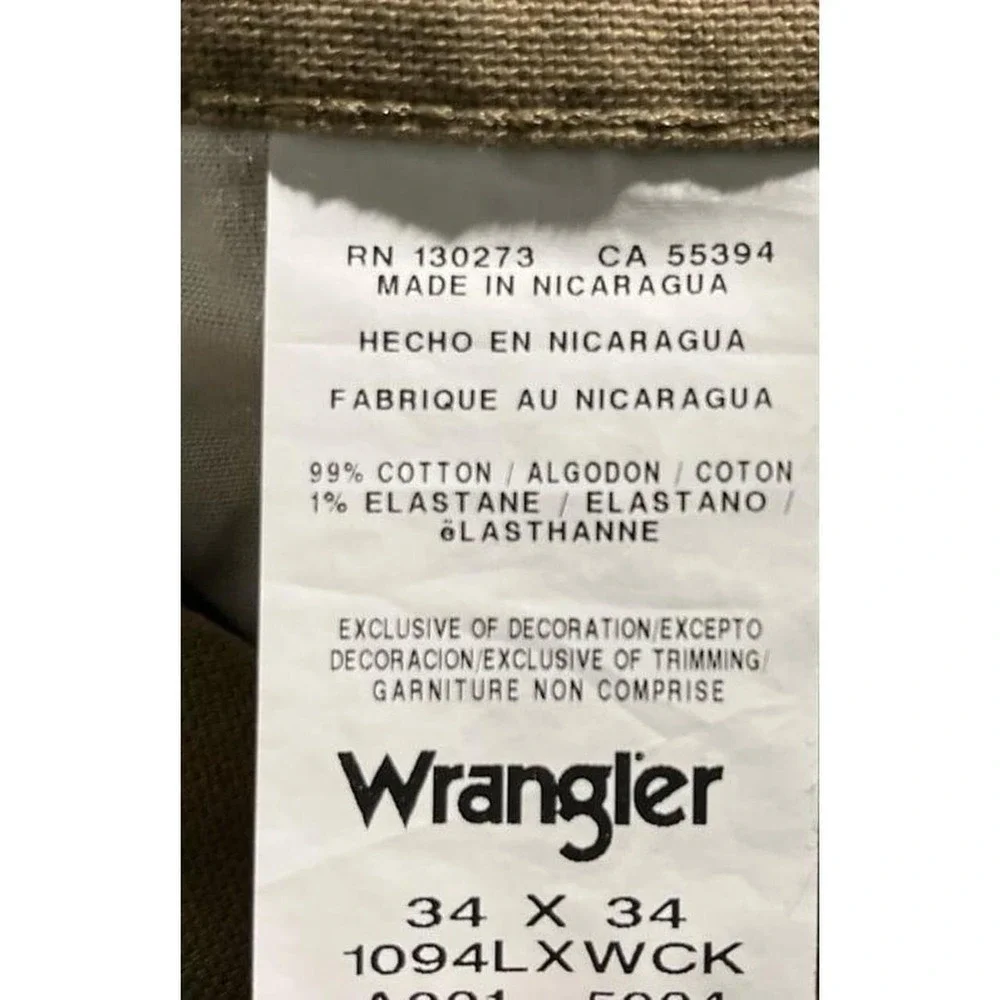 Mens NWT Wrangler Carpenter Utility Work Relaxed Pants